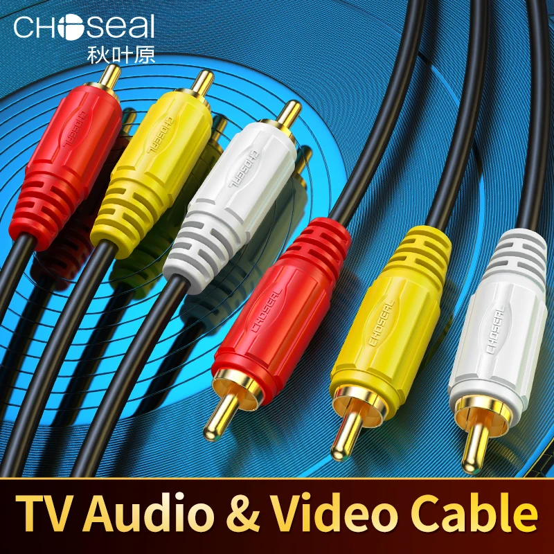 

CHOSEAL Audio Video RCA Cable 3RCA to 3RCA Composite AV Cable Compatible with Set-Top Box Speaker Amplifier DVD Player