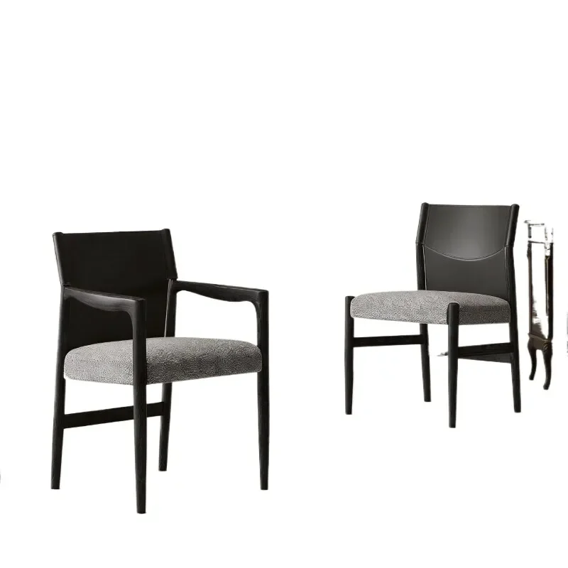 Italian Minimalist Dining Chair Home Premium Light Luxury Modern Simple Office Book Desk Back Chair Armrest Chair