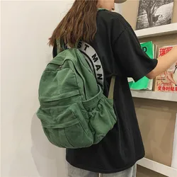 New Fashion Canvas Backapck Trendy Women Men College Laptop Student School Bag Female Large Capacity Backpack Travel Backpack