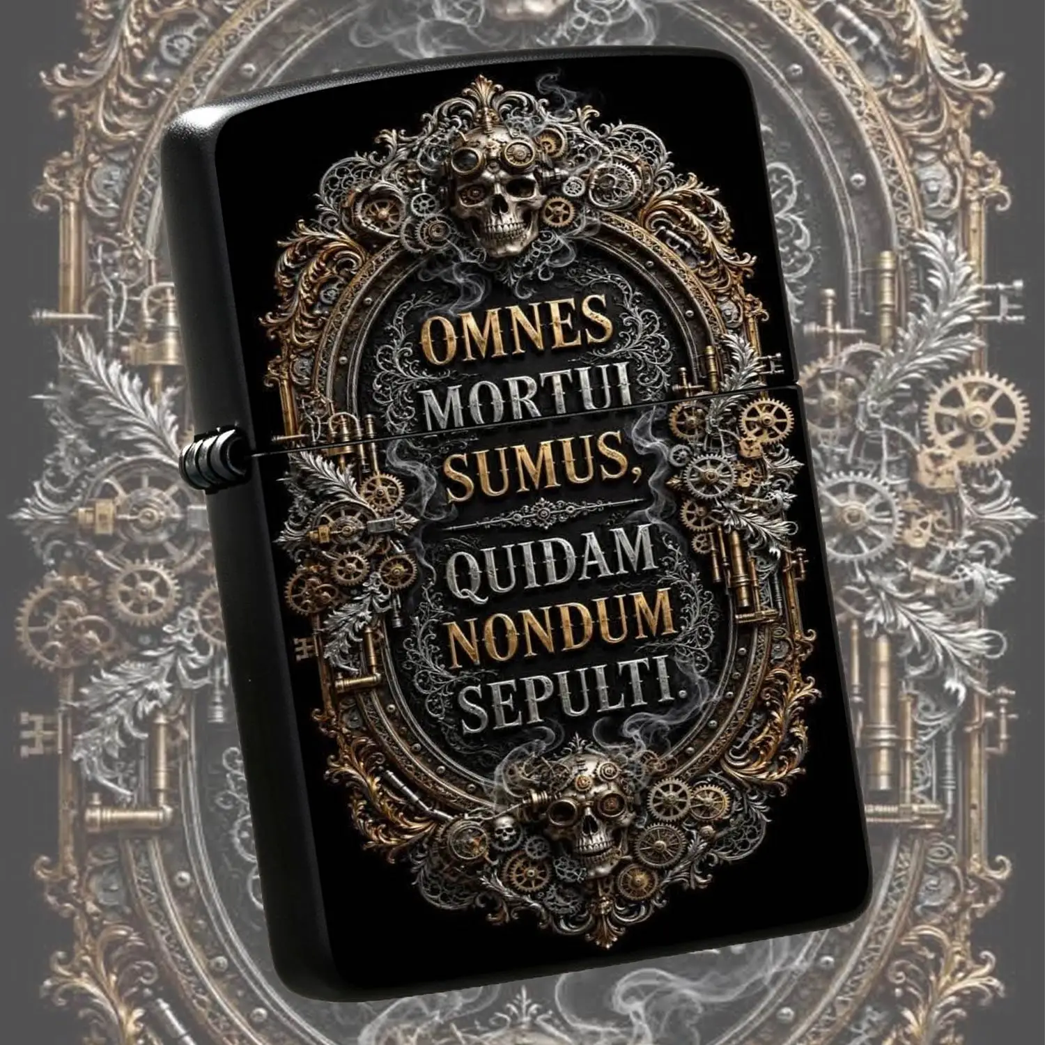 Steampunk Skull Motto Lighter, Vintage Exquisite Art Craft, Portable Stylish Accessory for Daily Use, Party, Collection, Gifting, Multi-Scene Unique Decorative Practical Item with Retro Aesthetic A Humorous And Interesting Lighter