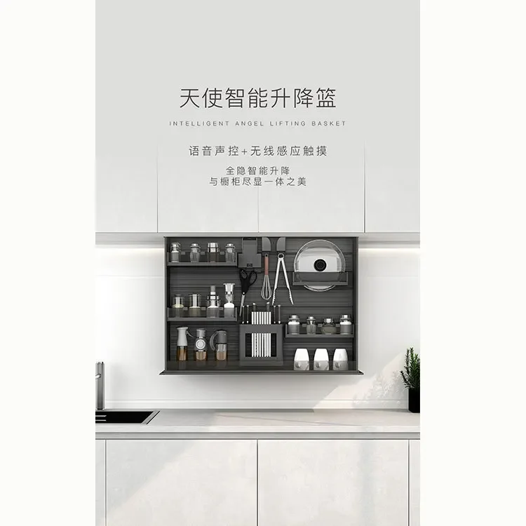 Factory direct sales Tianshan Angel multi-functional storage intelligent lifting basket kitchen touch voice