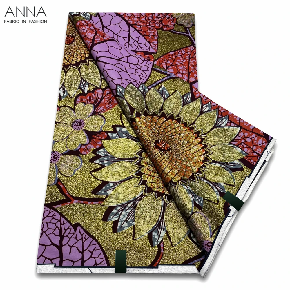 Imagem -05 - Tecido de Cera Grand-africano para Costura Ankara Wax Print Alta Qualidade 100 Algodão Tecido Feminino Vls53 Jardas