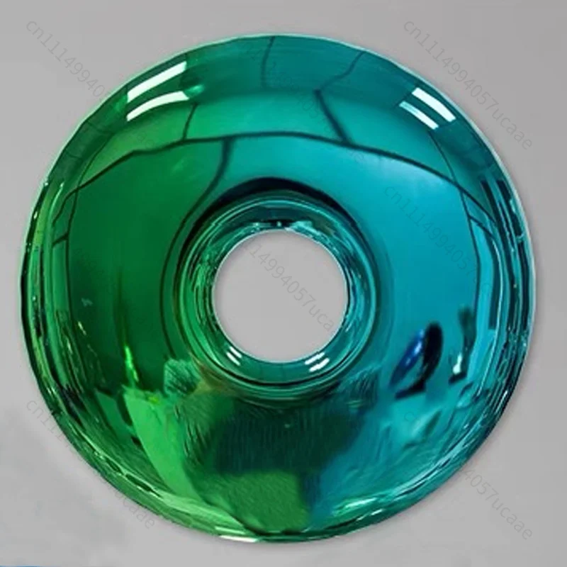 Custom Metal 3D Wall Art Morden Abstract Round Wall Art Stainless Steel Mirror-Polished Inflated Hollow Metal Donut Sculptures