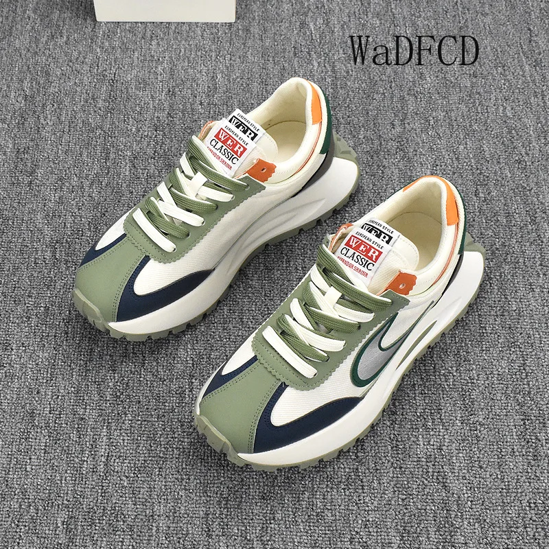 Chunky Sneakers Mens Designer Retro Running Shoes Fashion Casual Leather Fabric Breathable Height Increased Platform Sport Shoes