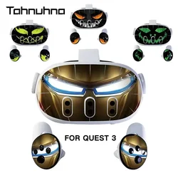 Vinyl Skin Sticker For Meta Quest 3 VR Headset Controller PVC Decals Halloween Pattern Wrap Cover For Oculus Quest3 Accessories