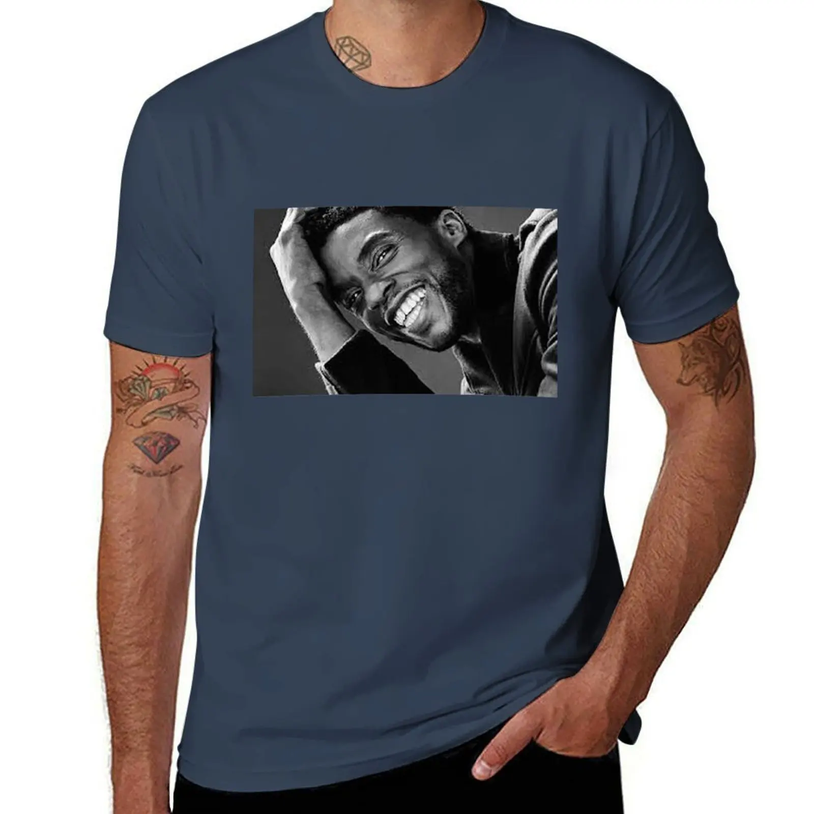 Chadwick Boseman T-Shirt Work Style Casual T-Shirt