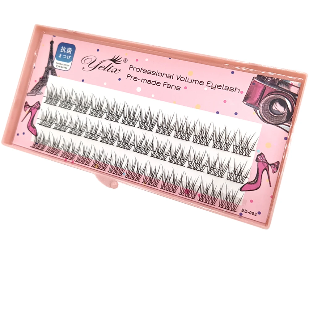 Yelix Fishtail Eyelashes Lashes 0.07mm C Curl False Eyelash Clusters Manga Lashes Eyelash Bundles