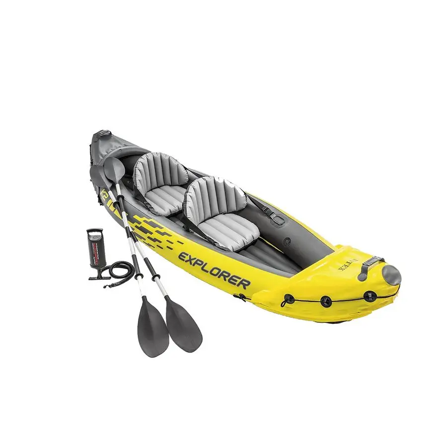 

68307EP Explorer K2 Inflatable Kayak Set Includes Deluxe 86in Aluminum Oars and HighOutput Pump SuperStrong PVC Adjustable Seat