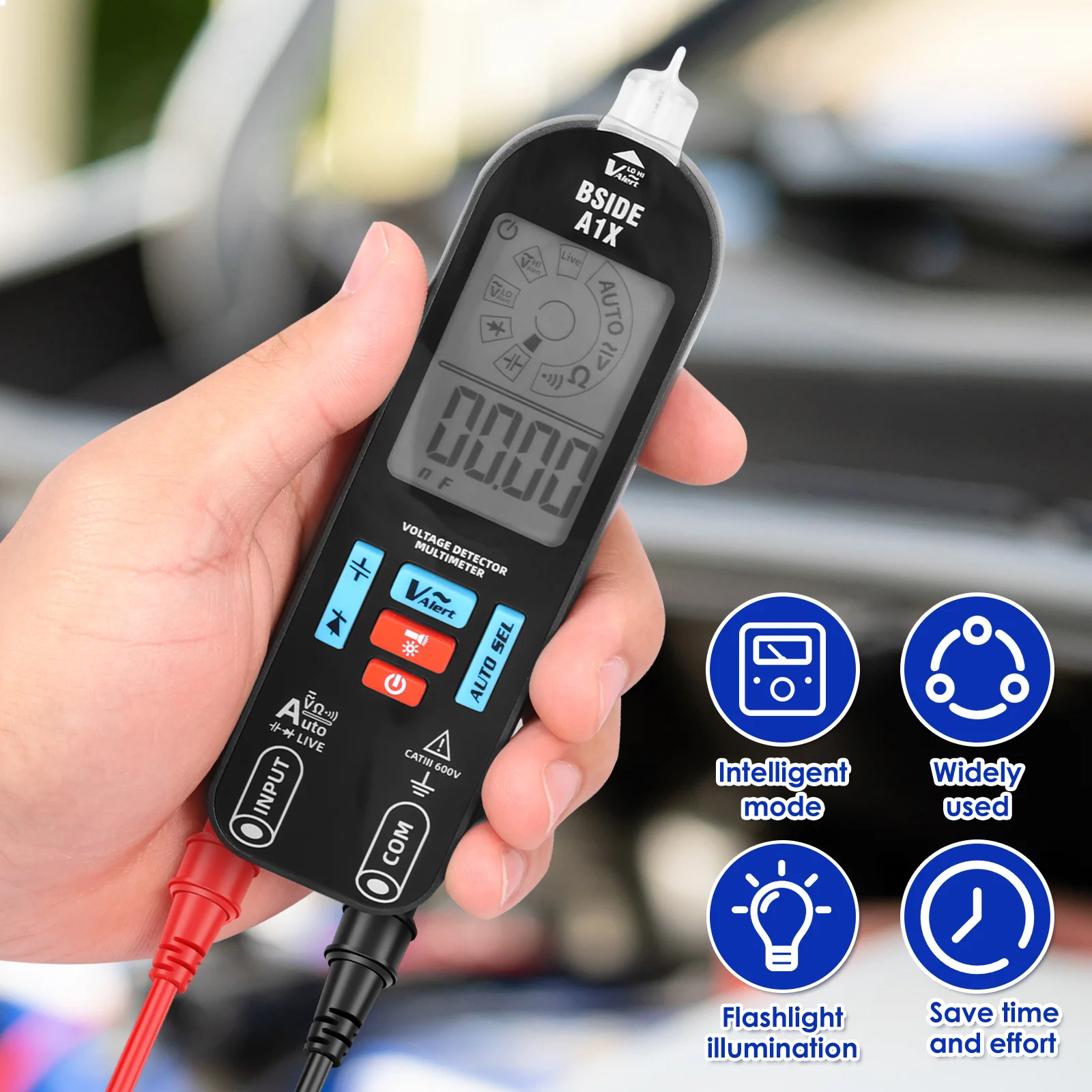 Digital multimeter Tester tools Non Contact Voltage Tester Multimeter digital Tester 2000 Counts with LED Flashlight for Testing