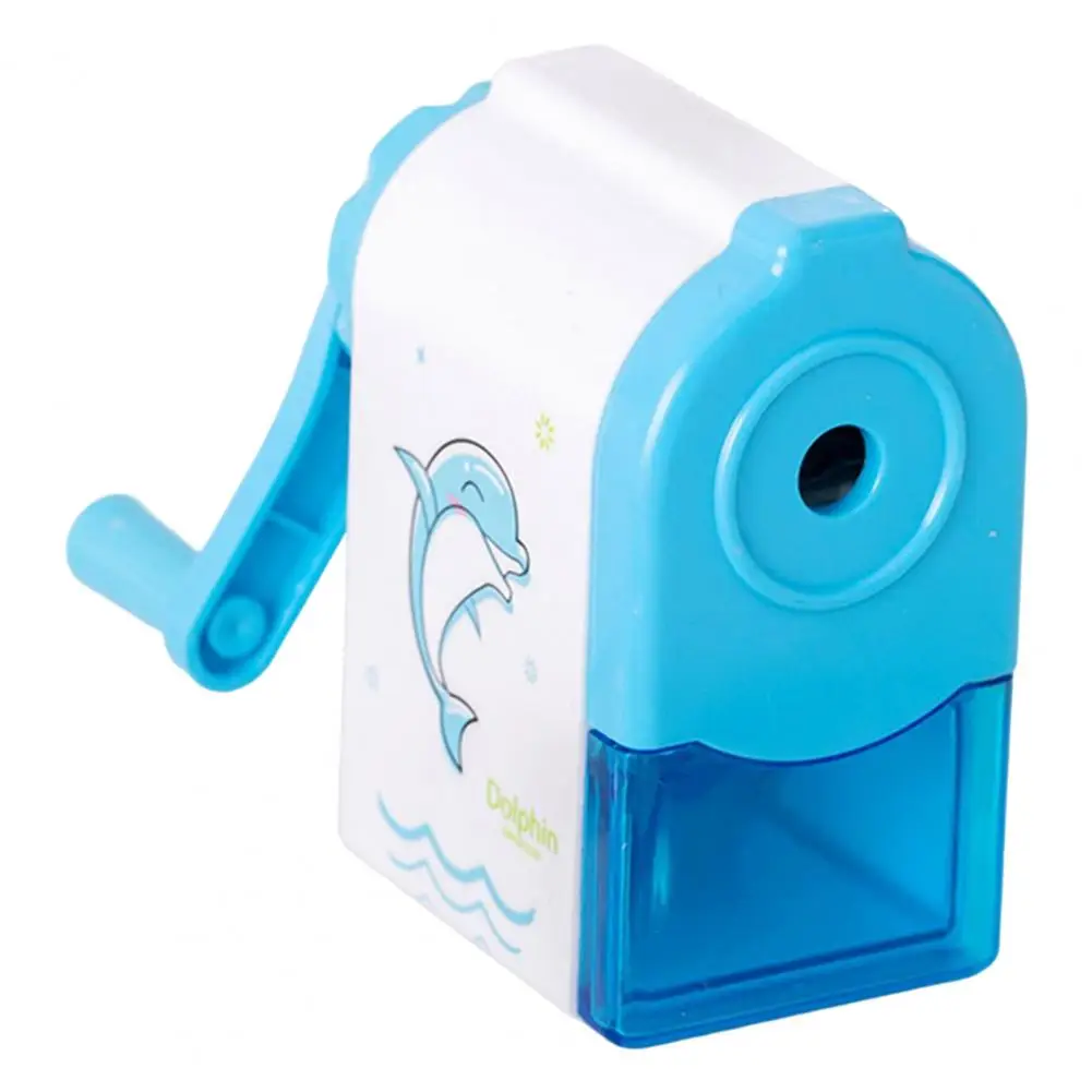 Pencil Roller Easy to Clean Manual Pencil Sharpener Convenient Cartoon Dolphin Pattern Pencil Cutting Machine Labor-saving