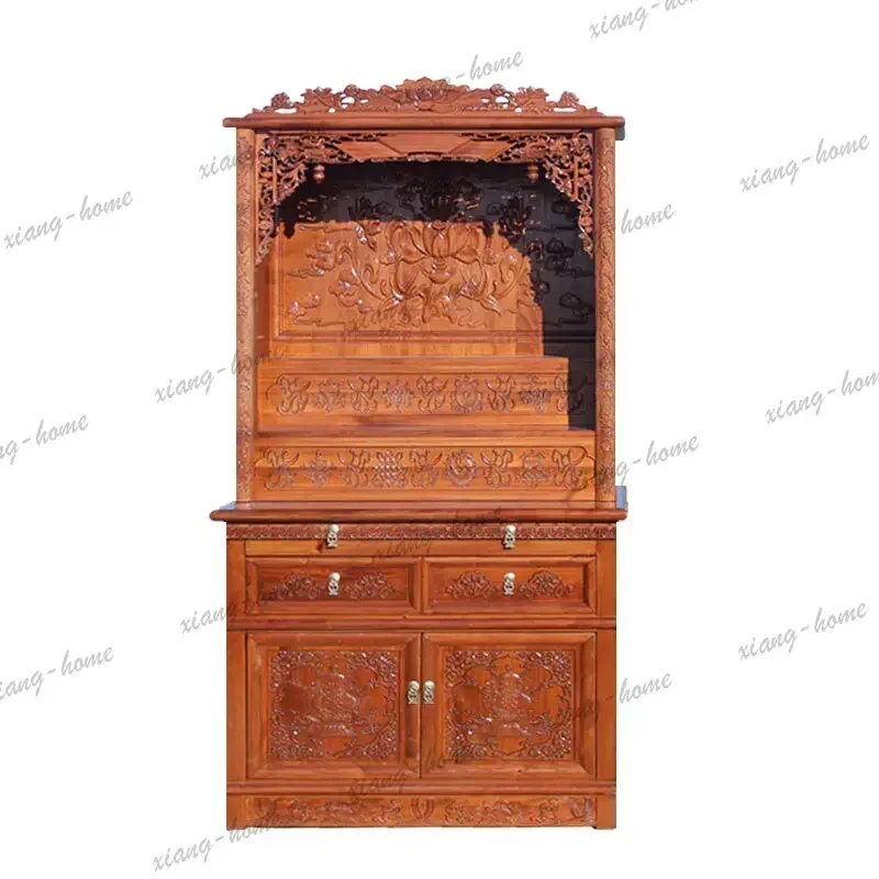 FG  solid wood buddhist shrine altar  modern style god of wealth offering table - home staircase incense table