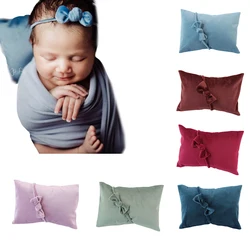 2PCS Baby Posing Pillow with Headband for Newborn Photography Prop Bebe Foto Photo Session Butterfly Tieback Accessories Set