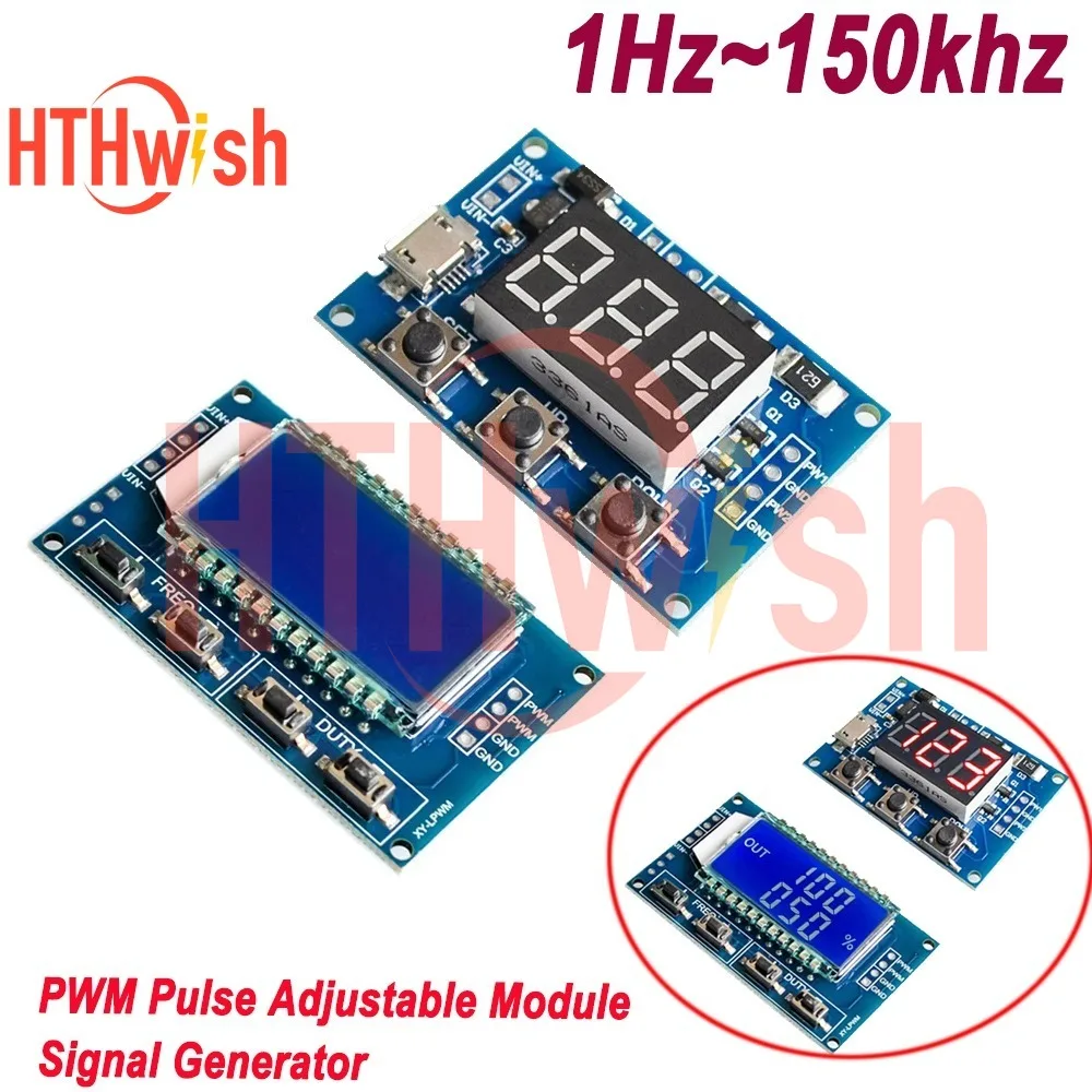 1/2/5pcs 3.3V-30V Signal Generator PWM Pulse Frequency Duty Cycle Adjustable Module LCD Display 1Hz-150Khz PWM Board Module