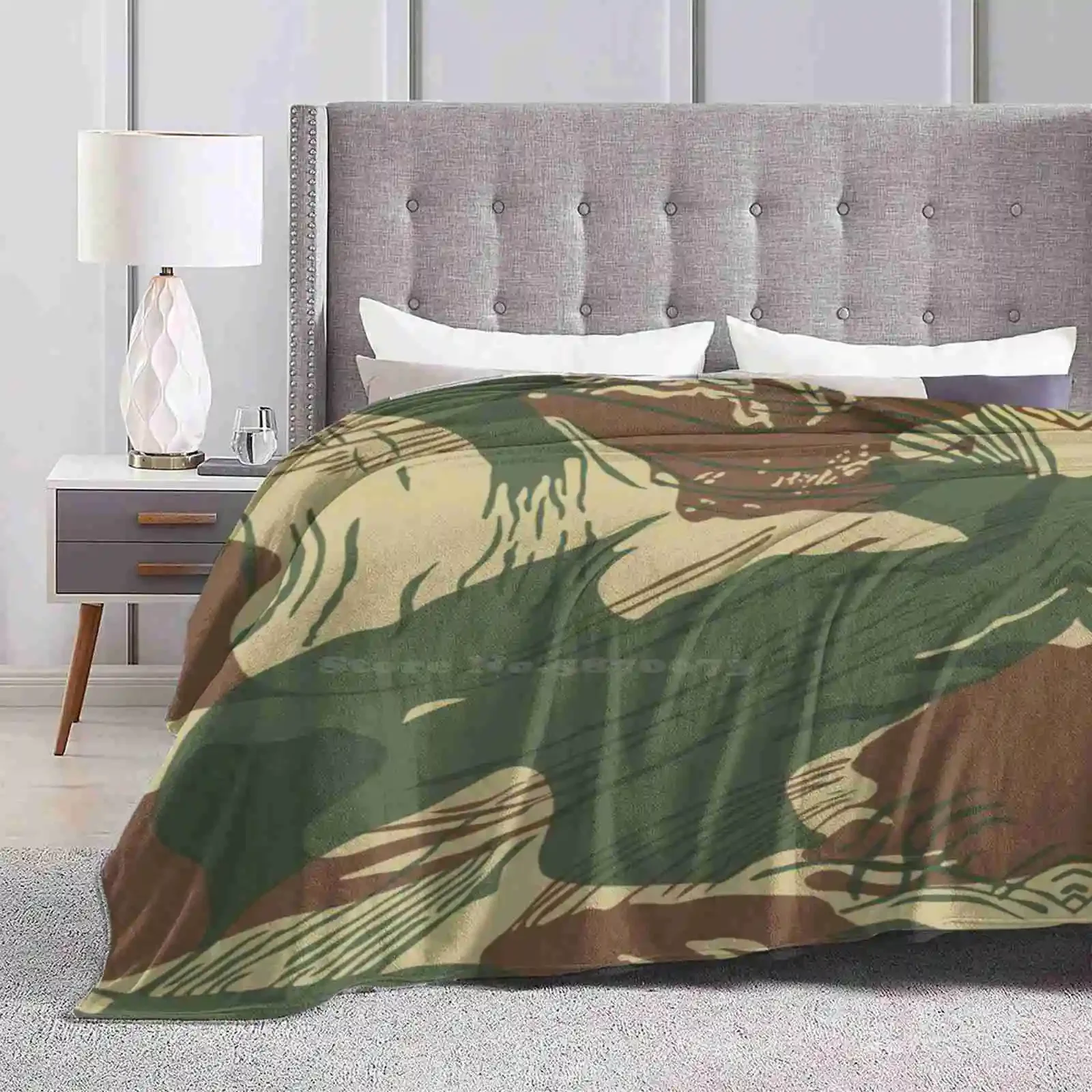 Rhodesian Brush Stroke Camouflage Trend Style Funny Fashion Soft Throw Blanket Brushstroke Camouflage Africa Military Rhodesian