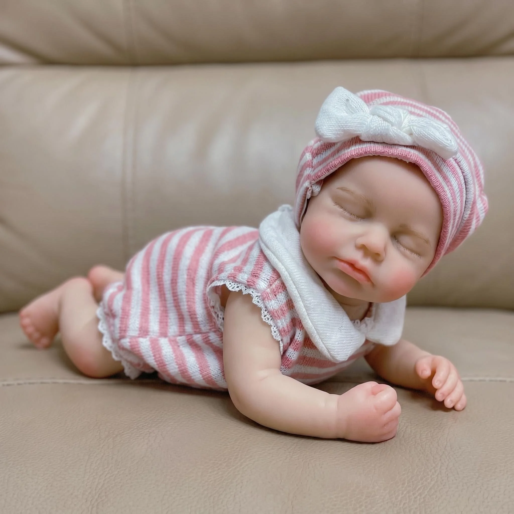 12inch NPK Silicone Doll Ideal Gift Full Solid Flexible Elastic Super Soft Cute Small Size Squish Baby Doll for Birthday