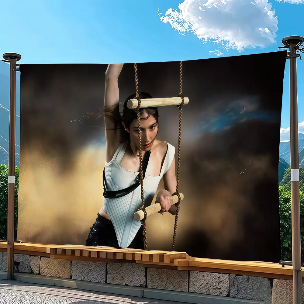 Singer C-Caroline P-Polachek Flag Tapestry Outdoor Party Bedroom Living Room Dormitory Decorative Themed Wall Hanging Banner