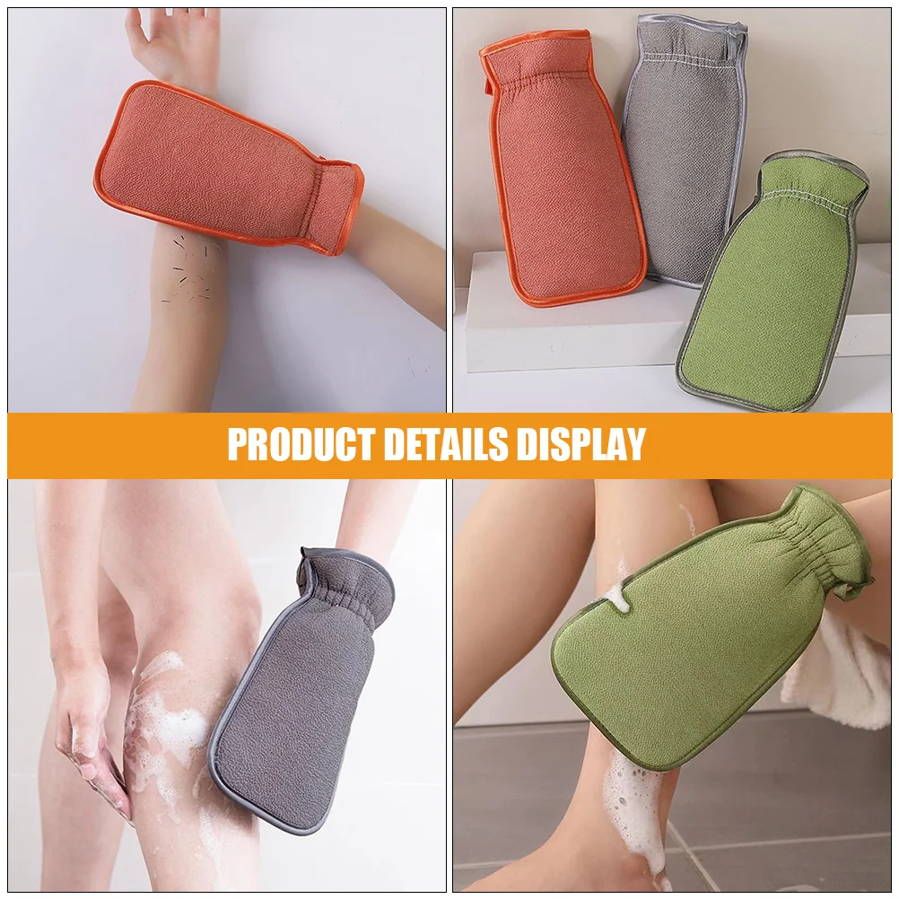 3 Pcs Scrub Gloves Exfoliating Wash Mitt Body for Shower Skin Bath Mitten Exfoliator