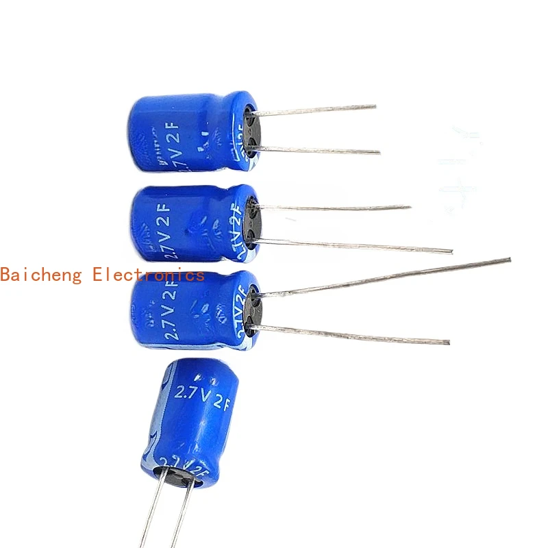 10PCS Brand new 2.7V2.0F R-type 8 * 12MM 3.5MM pin distance DIY electronic capacitor 2F
