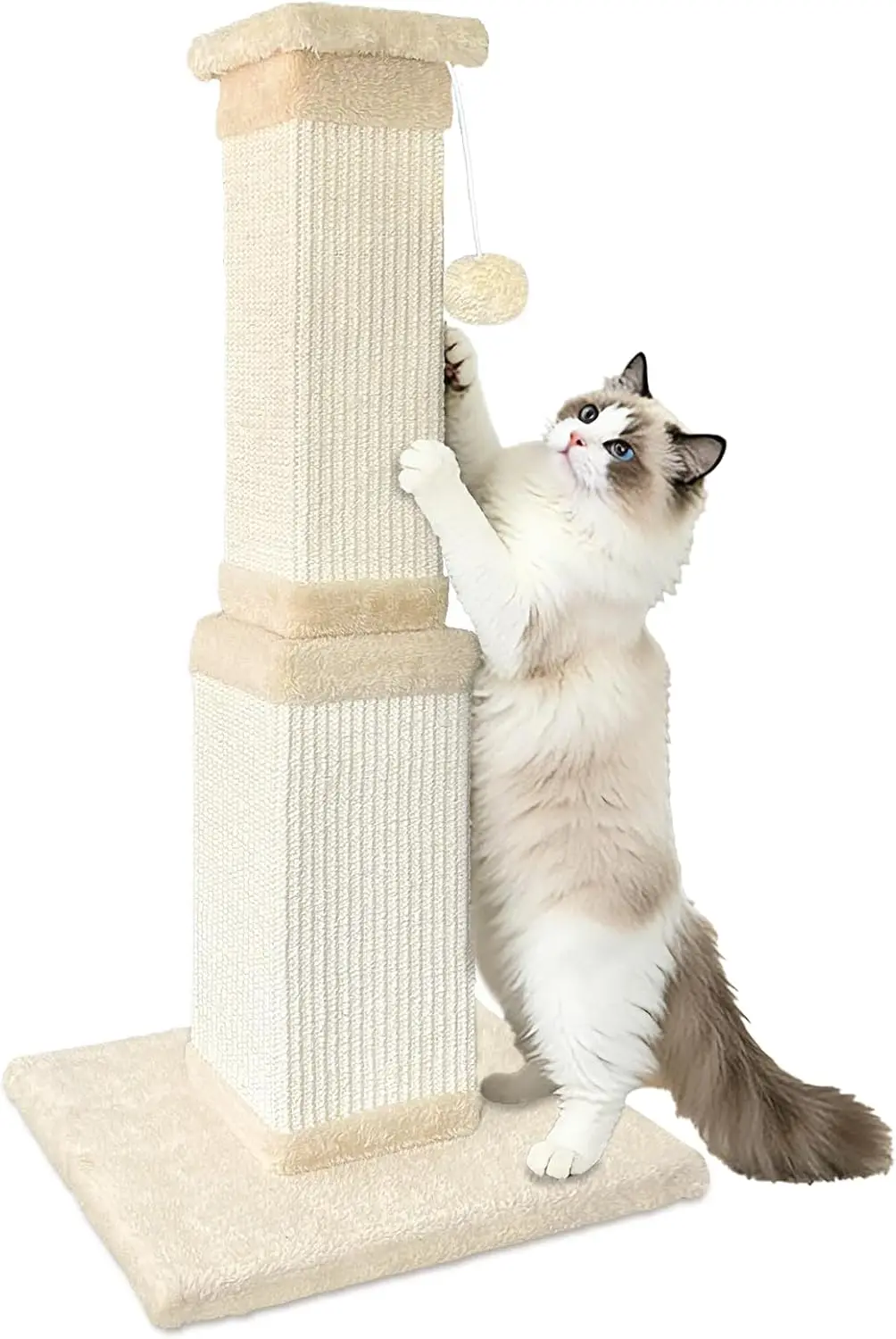 

Cat Scratching Post for Large Cats, Cat Scratcher for Indoor Cats Adults, Sturdy Sisal Scratch Post to Protect Furniture