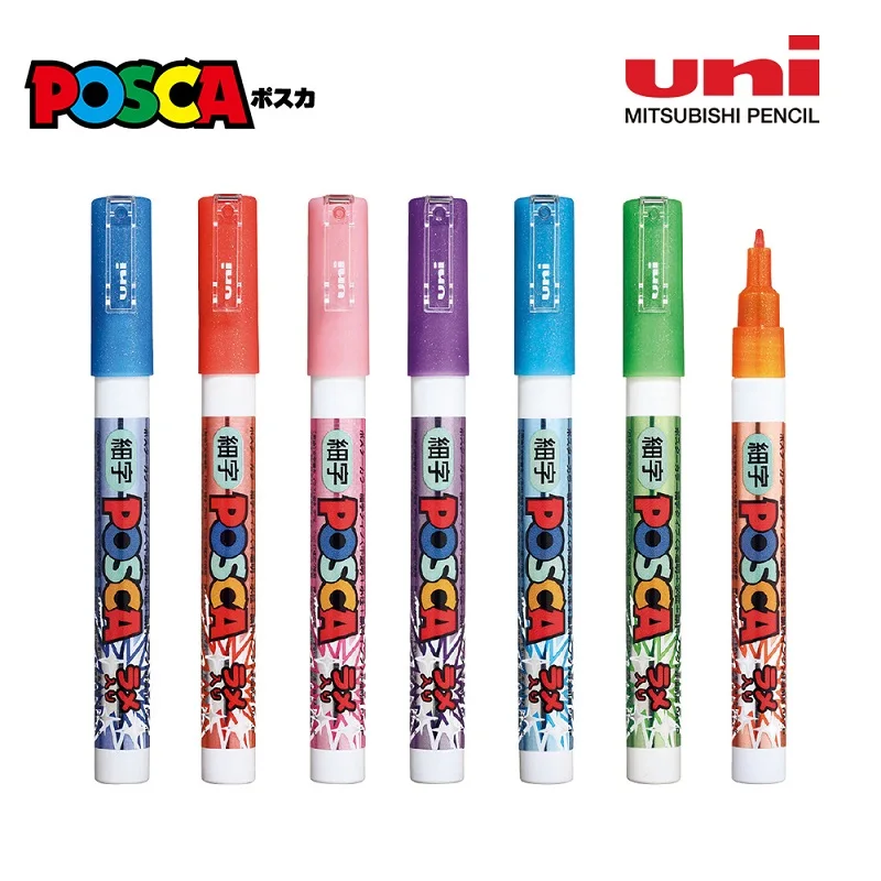 Imagem -06 - Uni Posca Cores Lote Marcadores de Tinta Conjunto Completo 0.7 Mm1 mm Plumones Acrílico Permanente Graffiti Faça Você Mesmo Pen Art Supplies Pop Poster