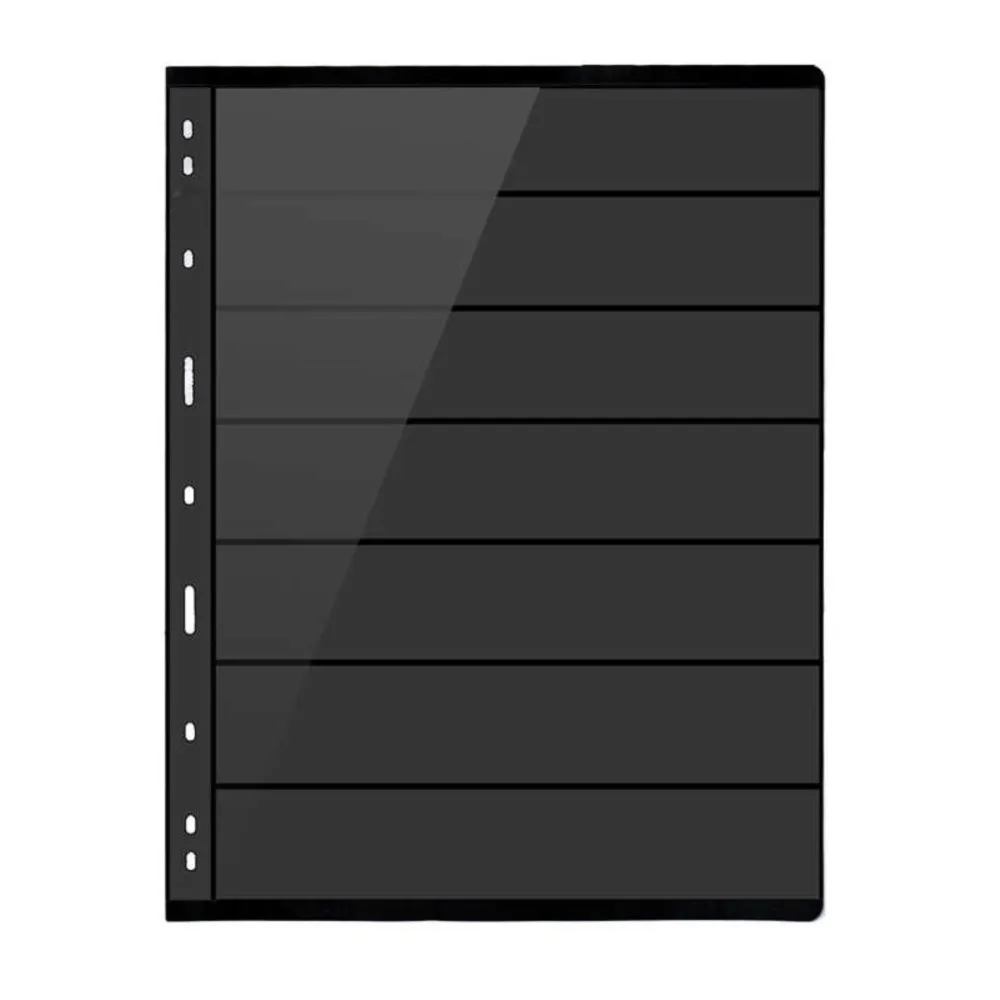 10pcs Double Sided Stamp Pages 7 Rows 9 Hole Binder Sleeves Stamp Collection Inserts Album For Stamps Collecting Supplies