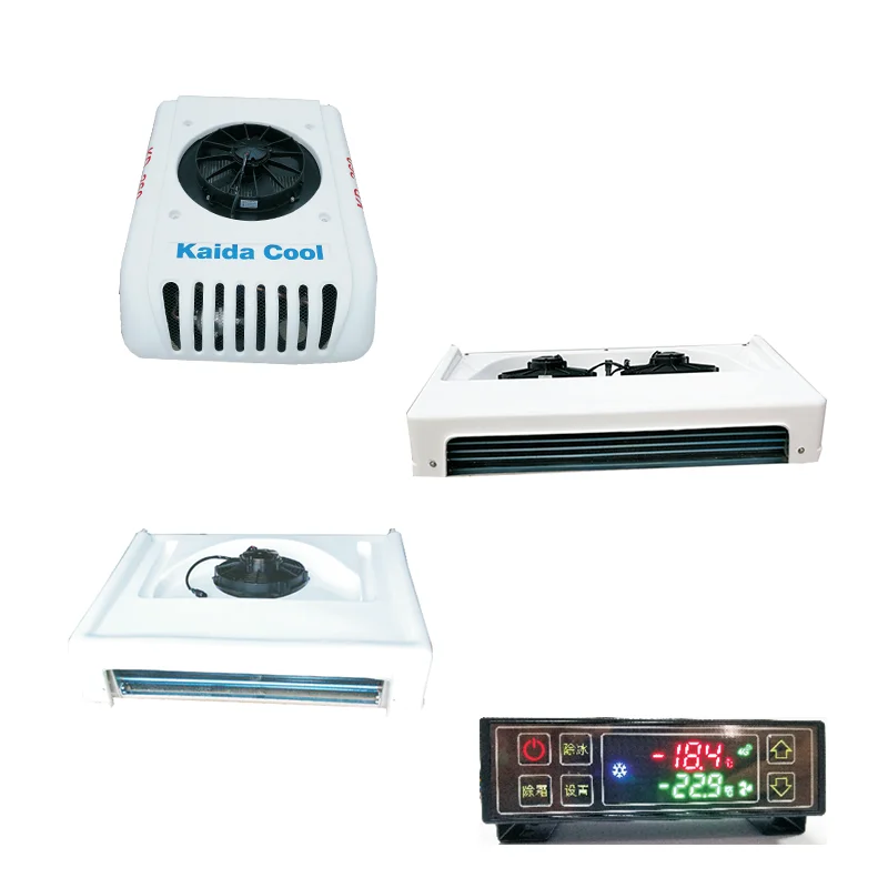 Parking Air Conditioner, 12V 24V DC Copper Tube Truck Refrigeration Unit, 5-8 m3 RV Roof Top Cooling Unit for Truck and Camper