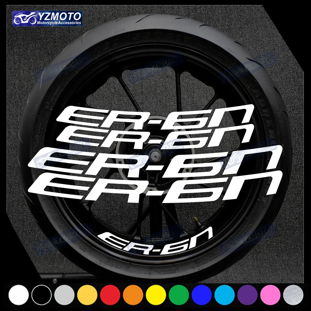 For ER-6N ER6N ER 6N Motorcycle 17 Inch Front And Rear Wheel Stripe Sticker Wheel Tape Decorative Decal Reflective Rim Stickers