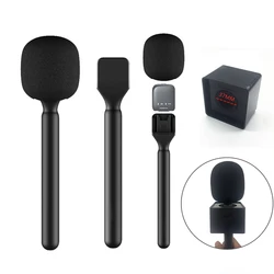 Microphone Stick For Rode Interview Go Handheld Adapter Wireless Mic for Rode Go II/DJI/Relacart Holder with Windshield Foam