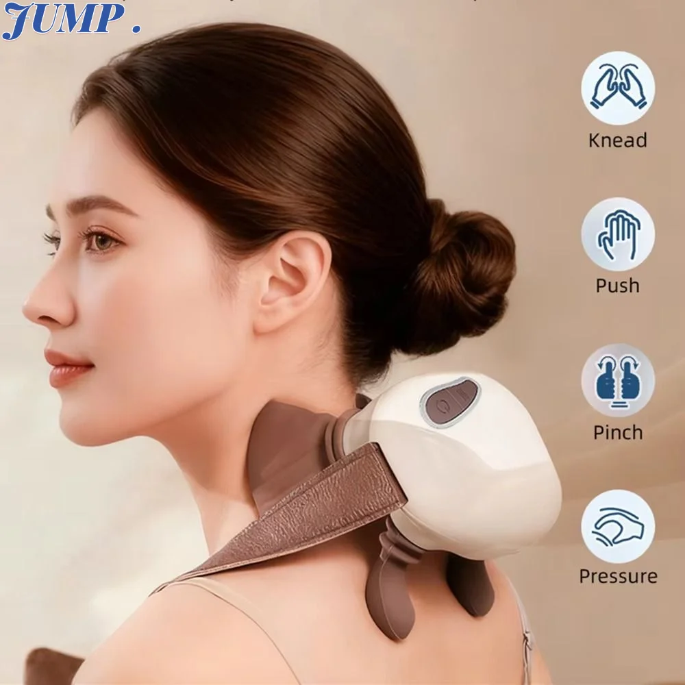 Bionic Hand Electric Neck Massager Heating Compress 4D Kneading Massage Pillow Shoulder Massager Wireless USB Rechargeable