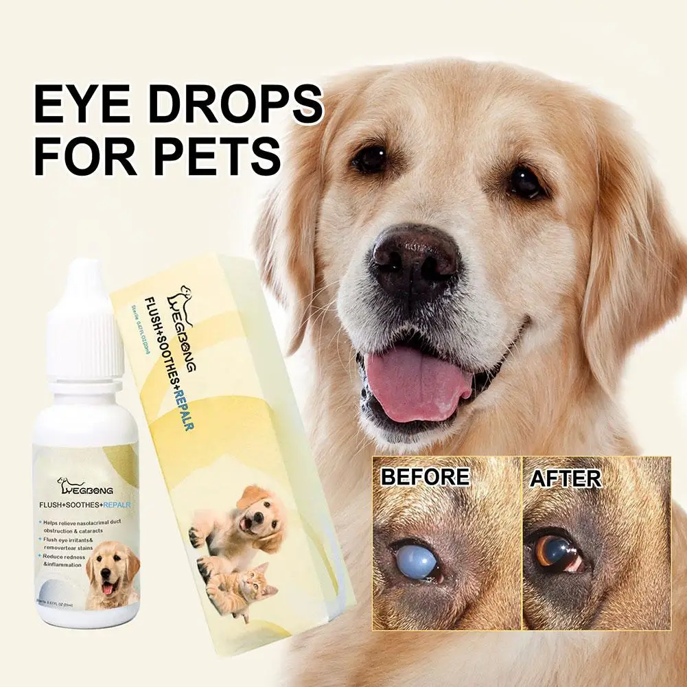 Pets Eye Drops Itching Reliever Anti Inflammatory Dog Tear Cataract Clean Dirt Stain Lubricating Remover Cat Eye Eye H4K4