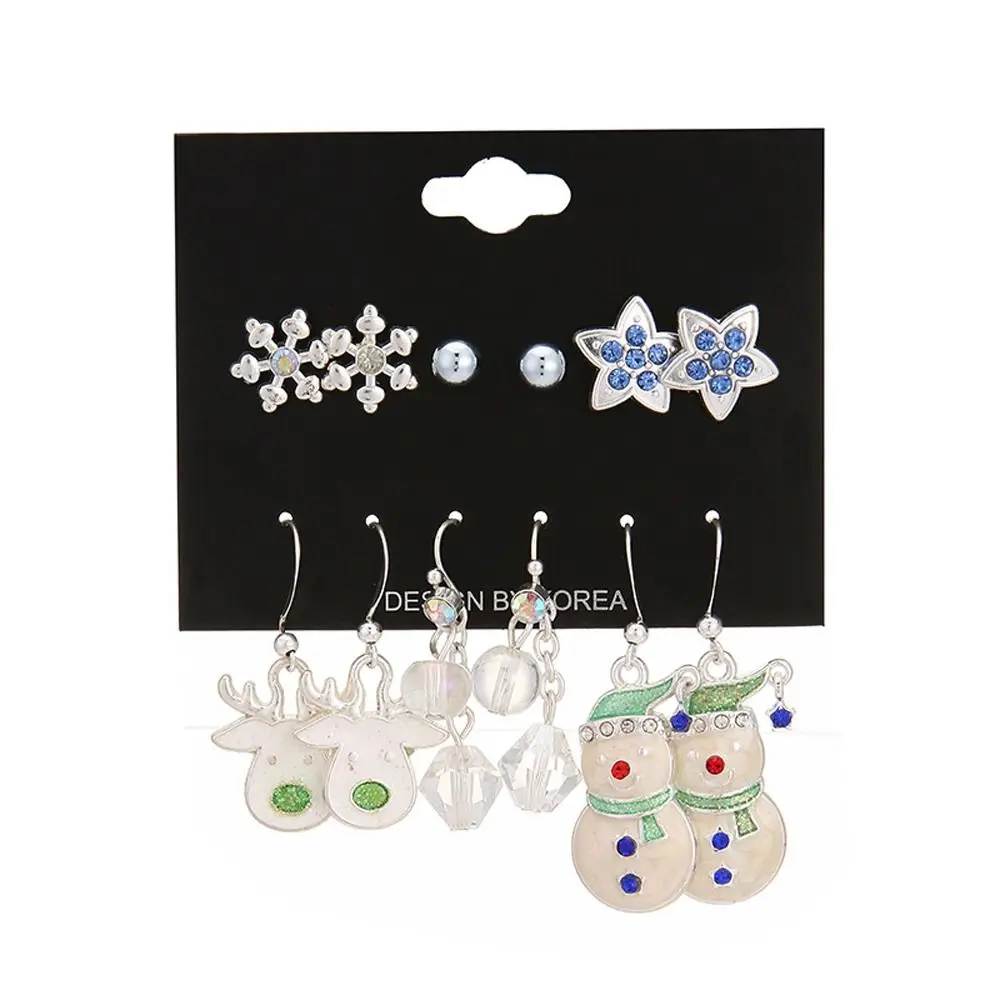 

Cute Ear Stud Female Christmas Tree Bell ELK Christmas Earring Set Stud Earrings for Women Dangle Earrings Fashion Jewelry