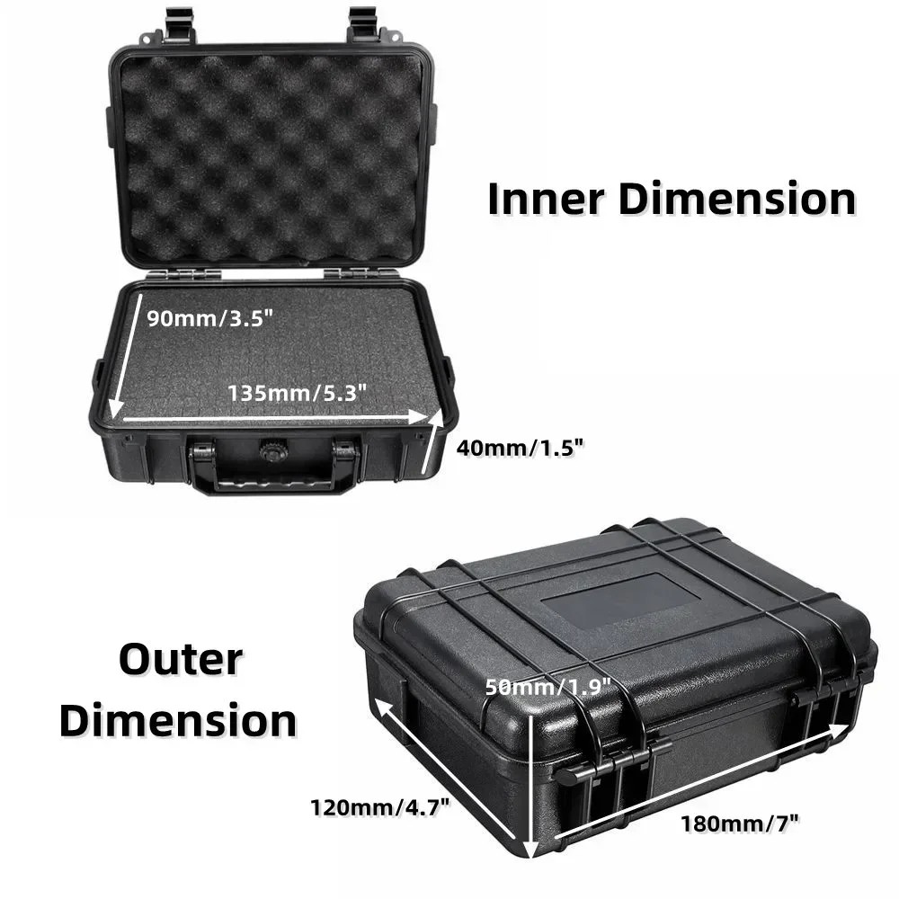 방수 충격 방지 도구 하드 케이스 밀폐 상자, 카메라 사진 전자 장비 보관 가방, 스폰지 포함
