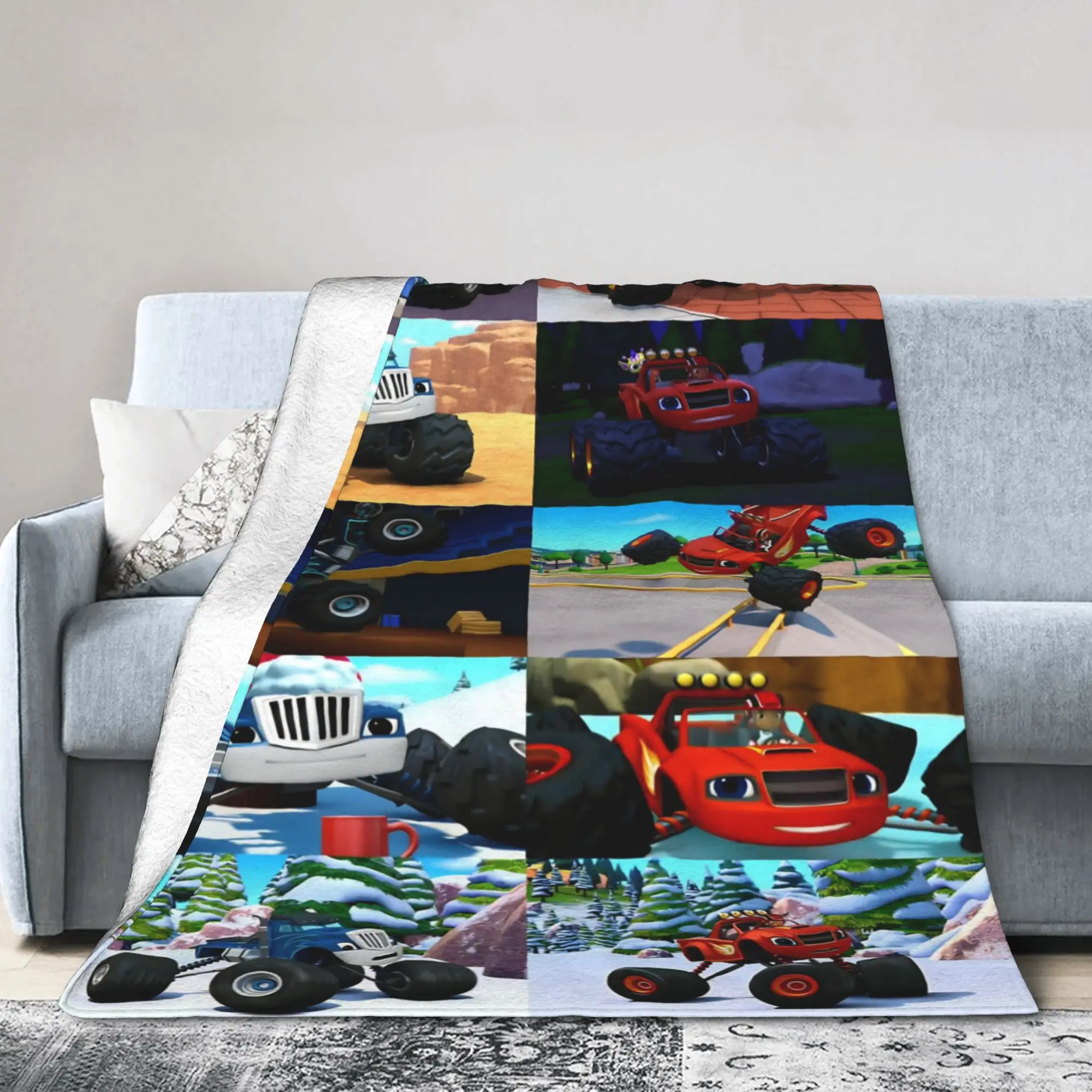 Comfortable Blaze and the Monster Machines Blanket Accessories Sofa Decorative  Throws And Blankets Super Soft Flannel for Couch