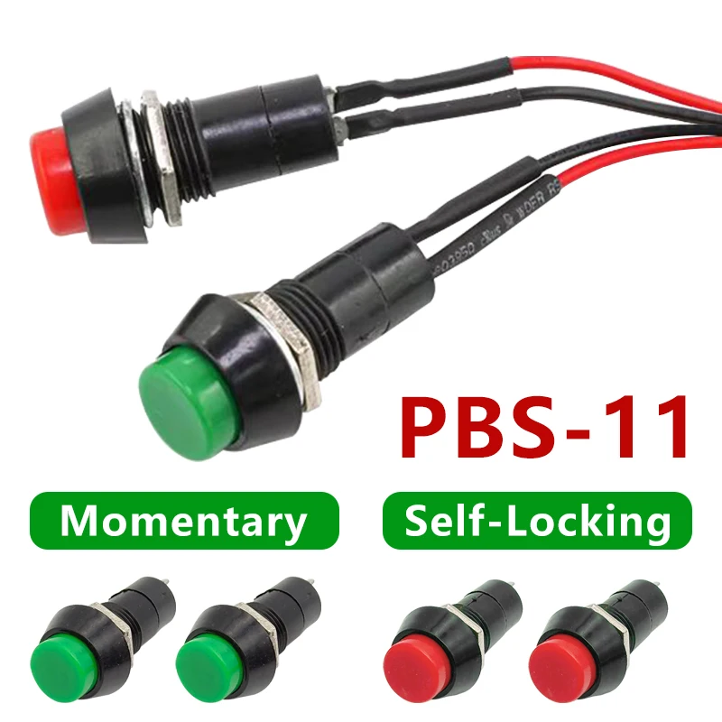 

5 шт. самоблокирующиеся/сброс 12 мм пластиковый кнопочный переключатель 2 контакта мгновенные фиксирующиеся переключатели с проволочным кабелем 20 см