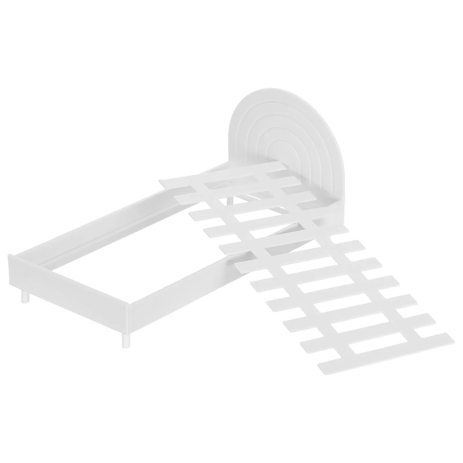 

Miniature Single Bed Frame Plastic Tiny Bed Minimalist Detachable Slat Realistic Mini House Bedroom Furniture Playroom Decor