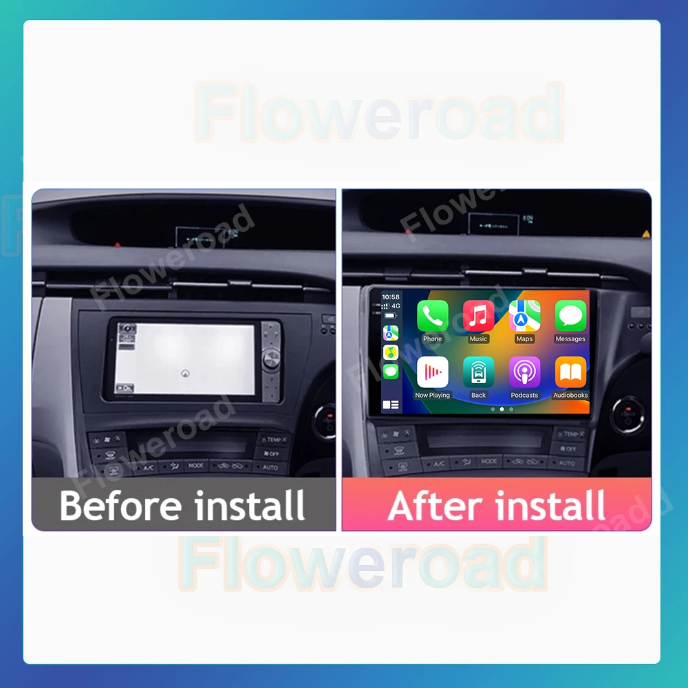 Radio Multimedia con GPS para coche, reproductor de vídeo con Android 13, QLED, DSP, 8G, 2009G, para Toyota Prius XW30 2015-256