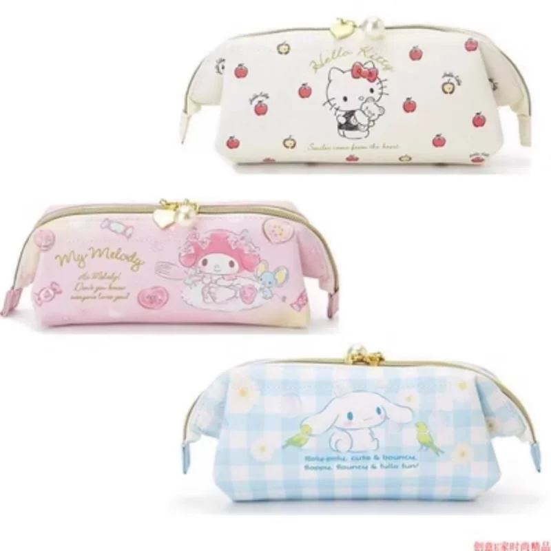 Sanrio Kuromi My Melody Hello Kitty Cartoon Cinnamoroll Student Stationery Pencil Case Makeup Storage School Supplies Pencil Bag