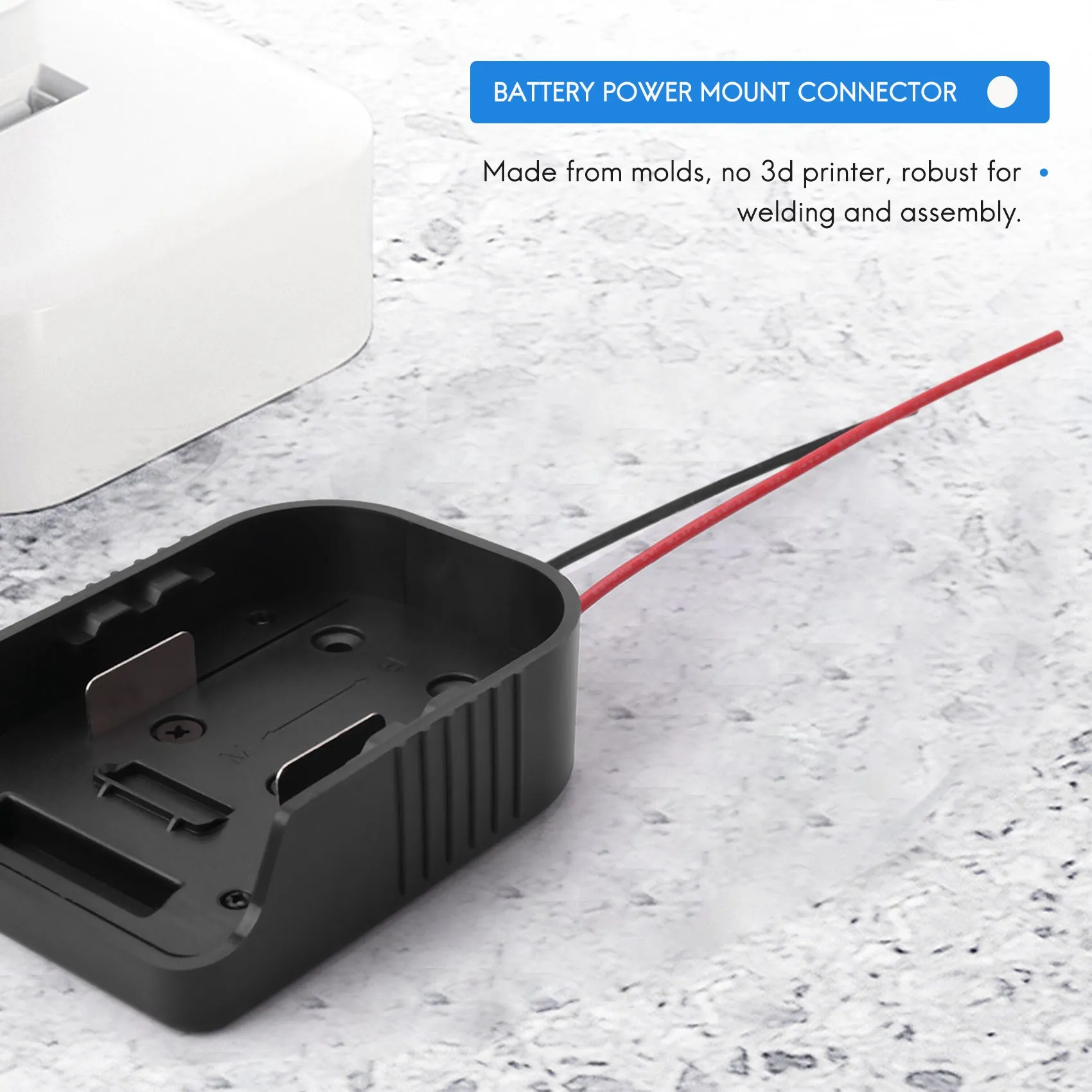 LLCS-Adapter For & 18V Battery Power Mount Connector Adapter Dock Holder With 12 Awg Wires Adapter
