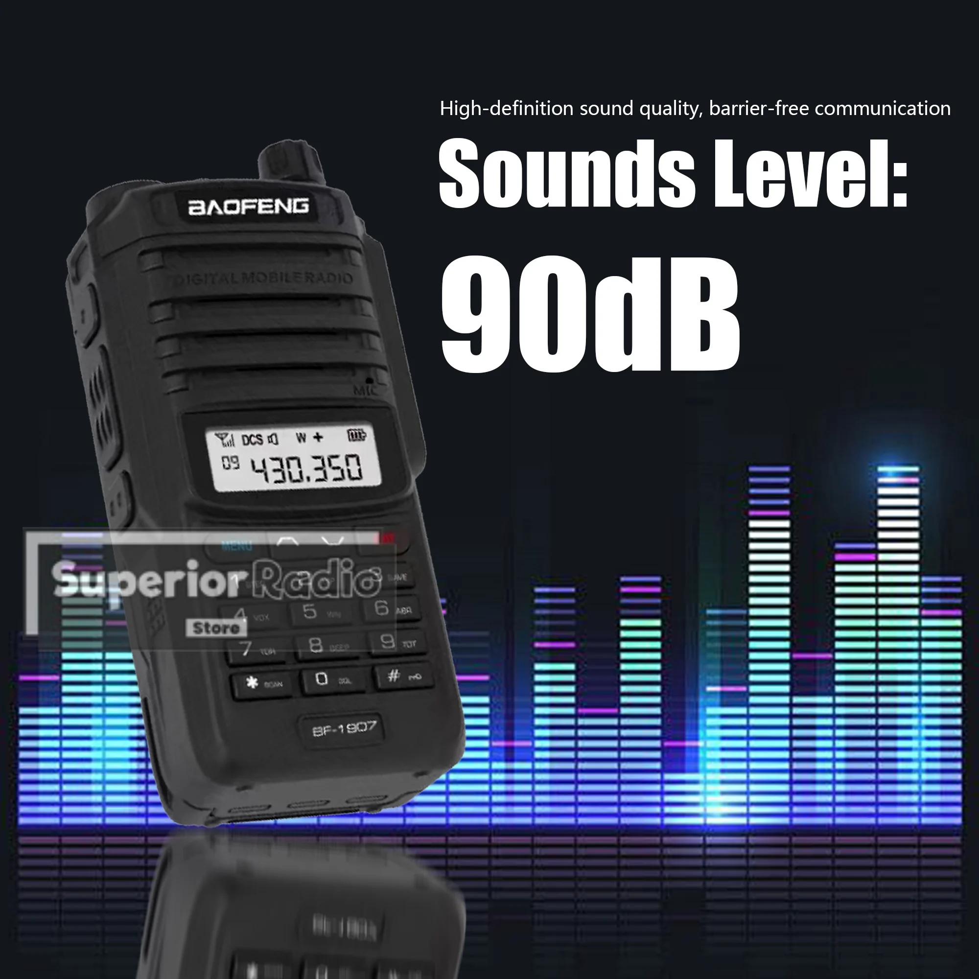 Baofeng BF-1907 Walkie Talkie UHF VHF 136-174MHz 400-520MHz Type-C Charge 128CH Flashlight Long Range Portable Ham Two Way Radio