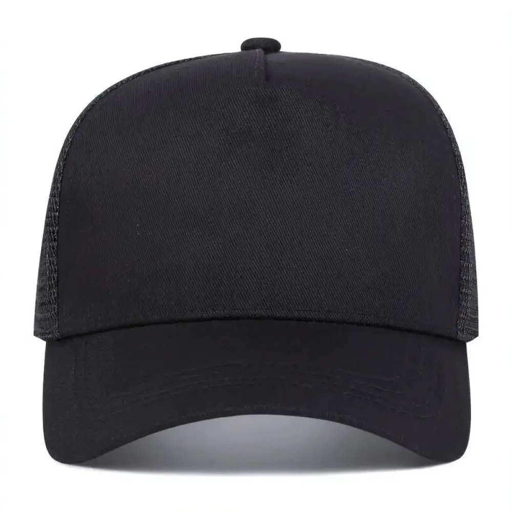 Flame Embroidery Baseball Cap Mesh Breathable Sun Protection Hat Adjustable Unisex Summer Outdoor Sporty Streetwear