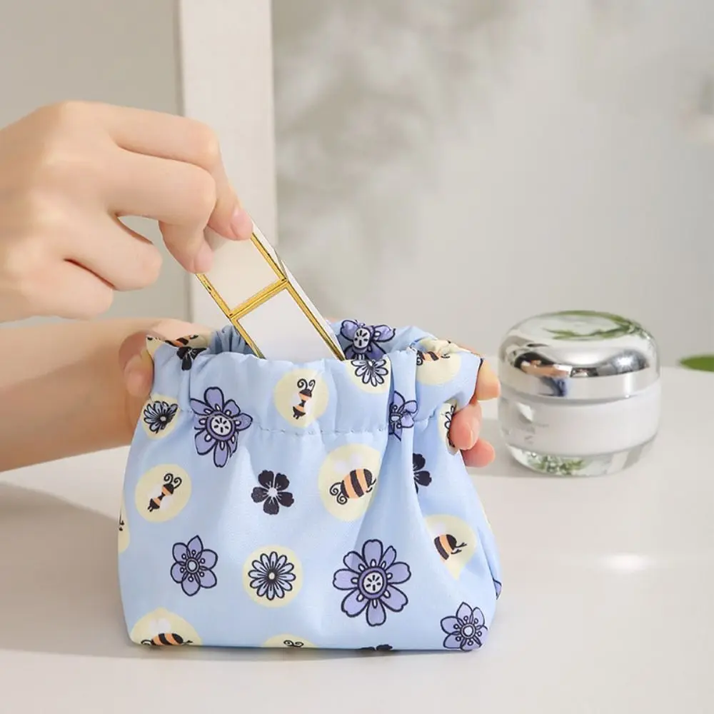 Oxford Cloth Leaf Spring Bag Floral Purse Self-closing Makeup Bag Earphone Bag Jewelry Storage Bag Print Cosmetic Bag Travel