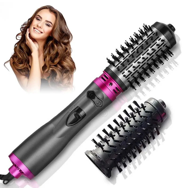 Adjustable Temperature Electric Hair Curl Volumizing Brush 360 Degree Rotating Multifunctional Hair Dryer Beauty Personal Care