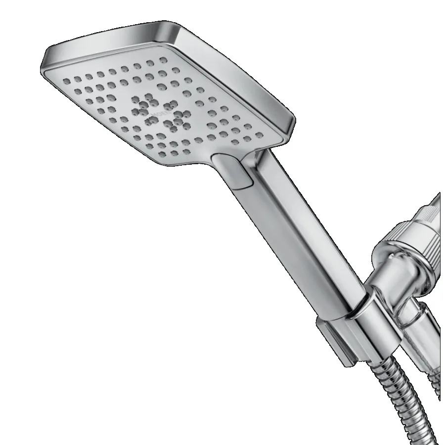 Genta Chrome Handheld Shower Head with 3 Spray Settings Bracket and 60" Hose WaterSense Certified