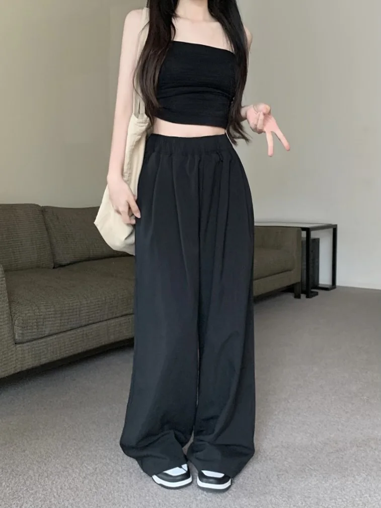 High Waist Straight Casual Pants For Women 2023 Summer Loose Yamamoto Wide Leg Pants Show Slim