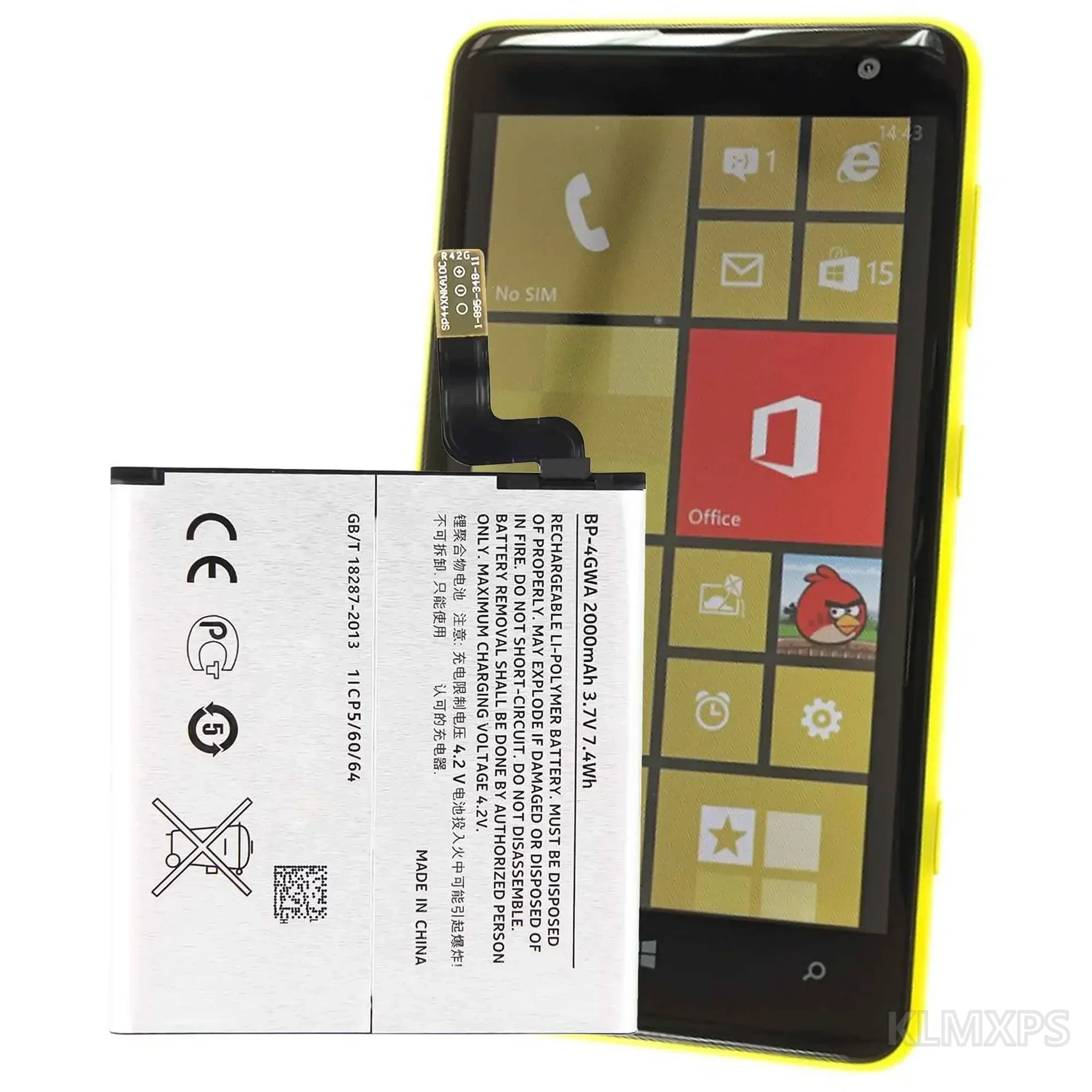 BP-4GWA 2000mAh Replacement Battery For Nokia Lumia 625 Mobile Phone Repair Battery High Capacity Compatible Spare Power Cell