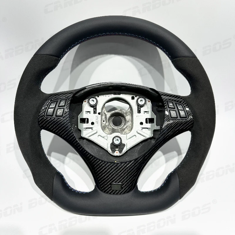 Full Leather Steering Wheel for BMW E92 Sport for BMW E90 E91 E71 E46 E60 Black Leather Quality Steering Wheel with Alcantara