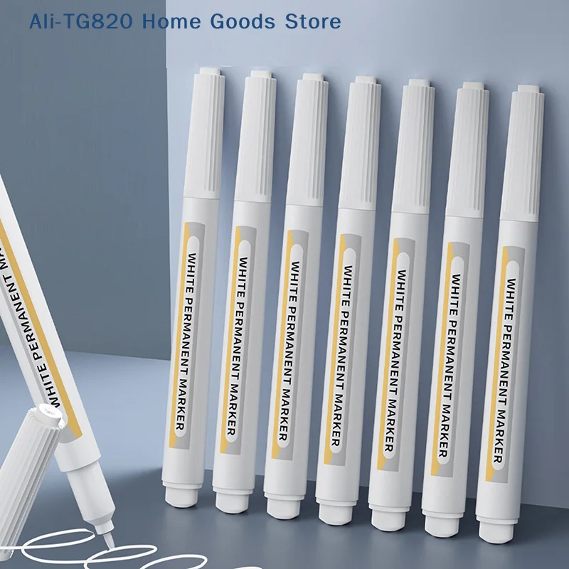 

[TG820]White Marker Pens 1.0mm Oily Waterproof White Gel Pen DIY Graffiti Sketching Markers Stationery Wrting School Supplies