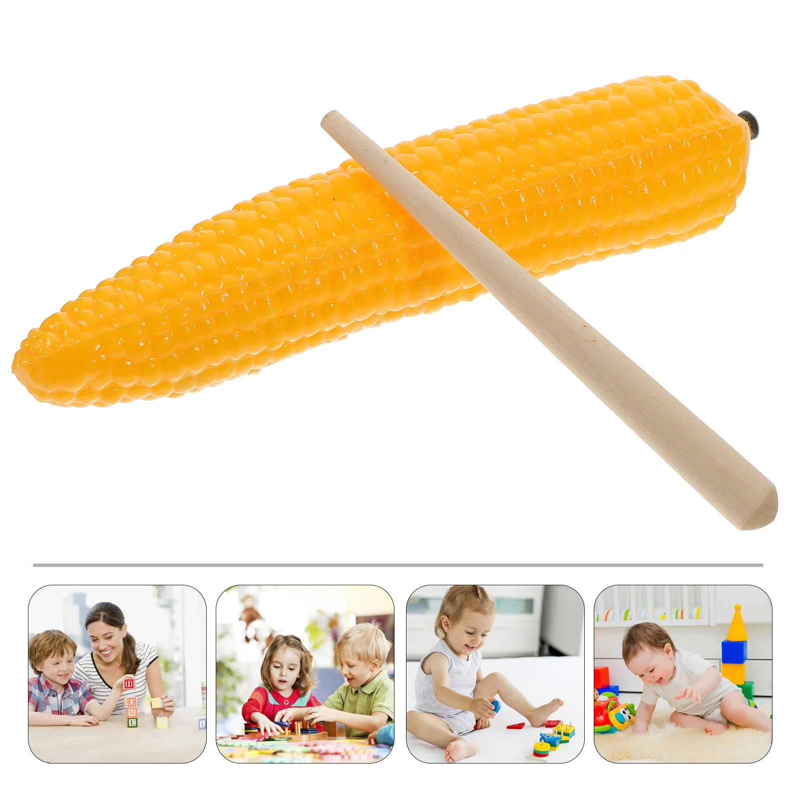 

Simulated Fruit Sandbox Maracas for Kids Musical Toy Corn Shaker Vegetable Baby