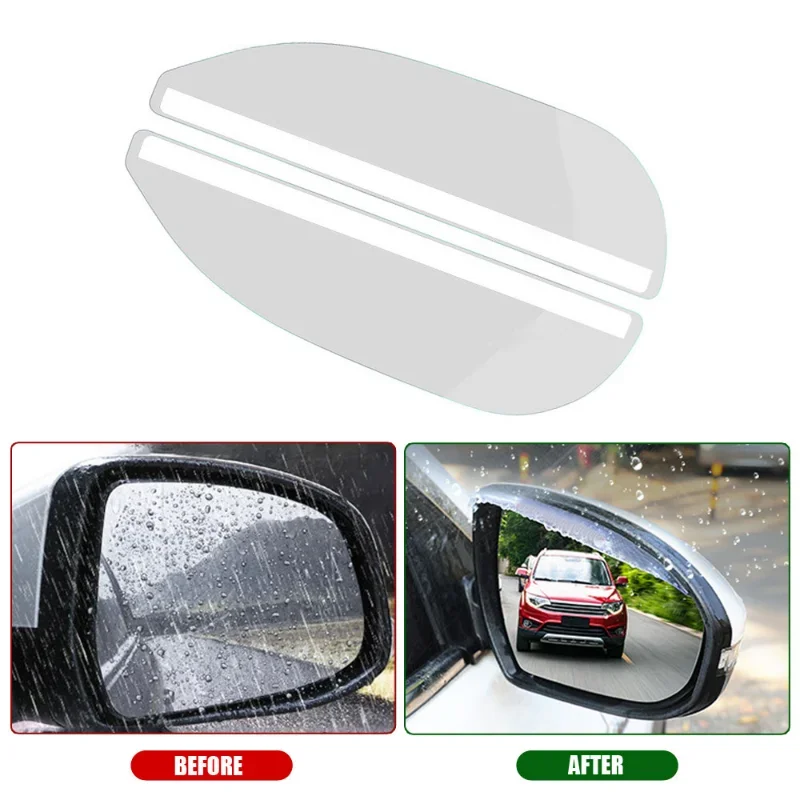 1 Pair Car Mirror Visor Guards Scratch-proof Anti-glare Visors Auto Rearview Mirror Rain Eyebrow Protector Clear Car Accessories