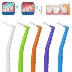 5pcs 0.6-1.5mm L 모양 껌 치간 칫솔 치아 청소 치아 구강 치과 도구 이쑤시개 브러시 성인을위한 치간